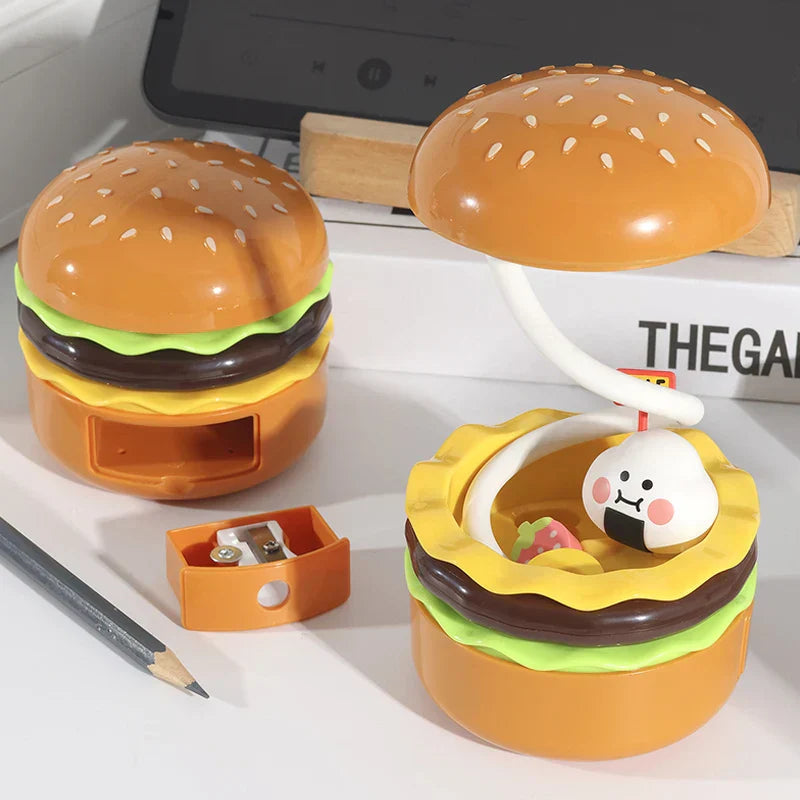 Skorter | LumiGlow - LED Hamburger Night Light with Pencil Sharpener, Creative Desk Lamp