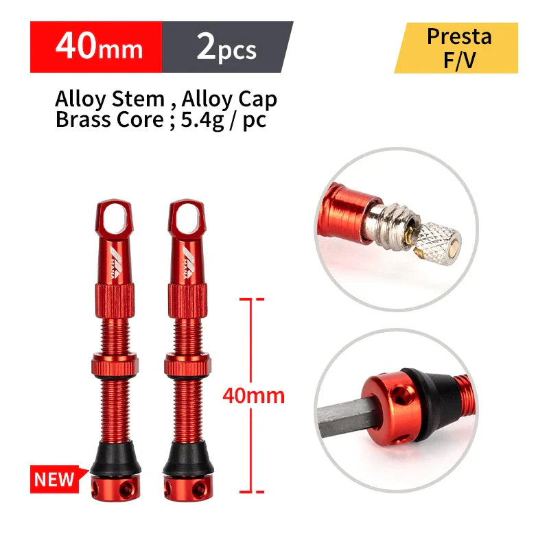 Skorter | MANA Bike Presta Valve - Aluminum Alloy Valve for Tubeless Bikes