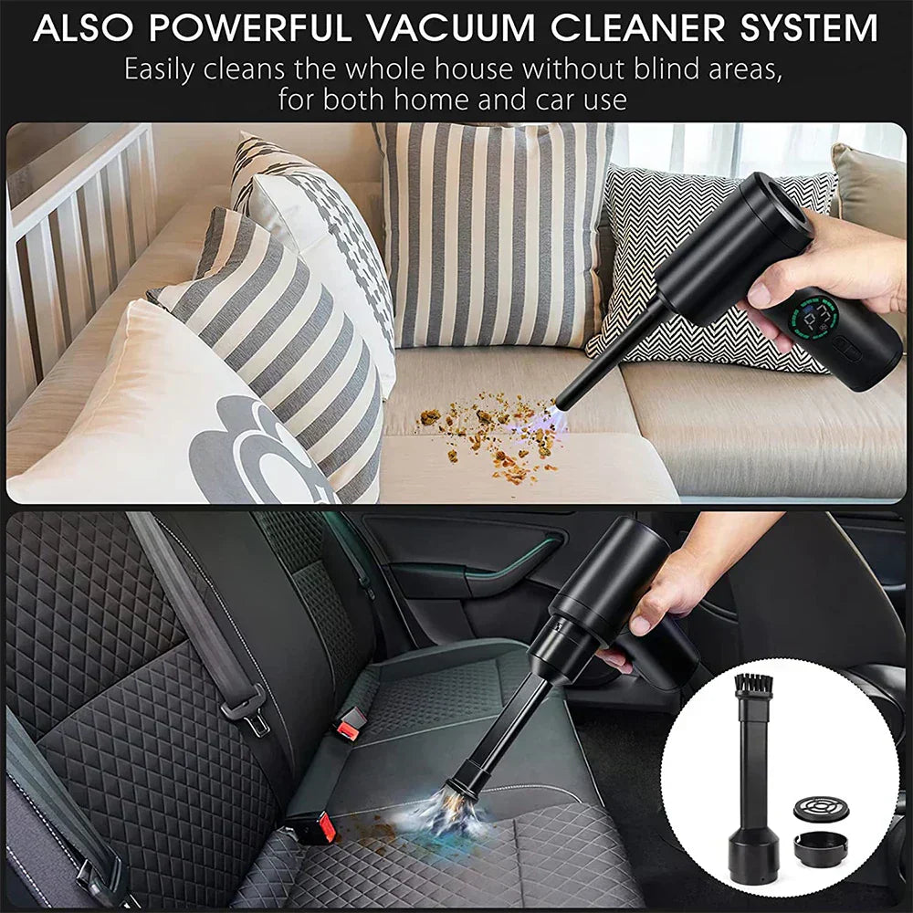 Skorter | 2-in-1 Portable Vacuum Cleaner & Blower | 7500mAh Battery, LED Light & Versatile for Home, Car & Office Cleaning
