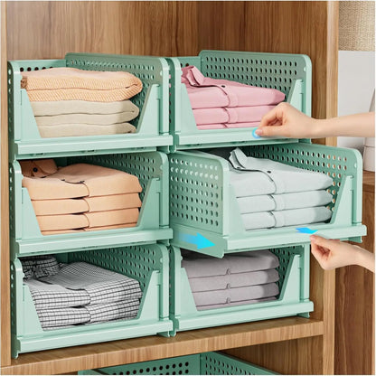 Skorter | 5-Pack Stackable Foldable Closet Storage Boxes – Liora
