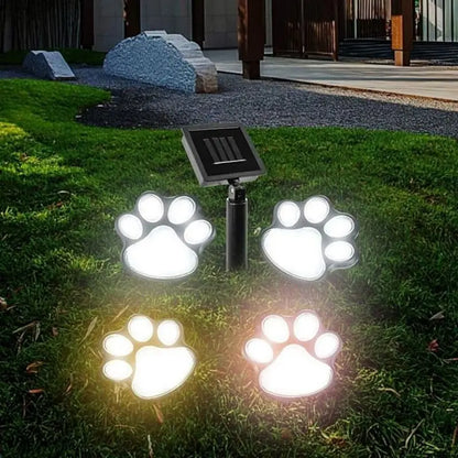 Skorter | Solar lamp in paw print design – LED garden lighting in multicolor for outdoor use