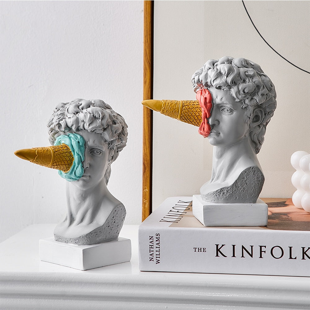 Skorter | David Figurine with Ice Cream Home Decoration Sculpture