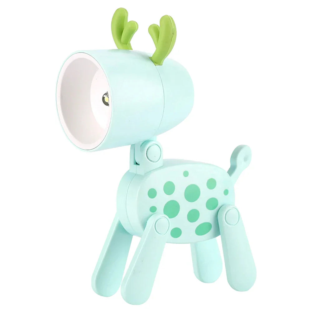 Skorter | Cute LED Night Light - Mini Dog, Deer, Dinosaur Folding Table Lamp for the Children's Room
