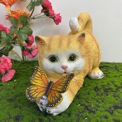 Skorter | Butterfly Catcher Cat Resin Decorative Lamp