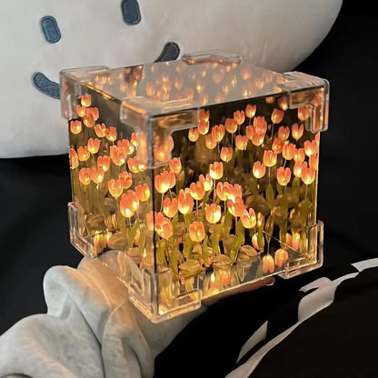 Skorter | MirrorBloom - DIY Mirror Cube Lamp with Tulip Design