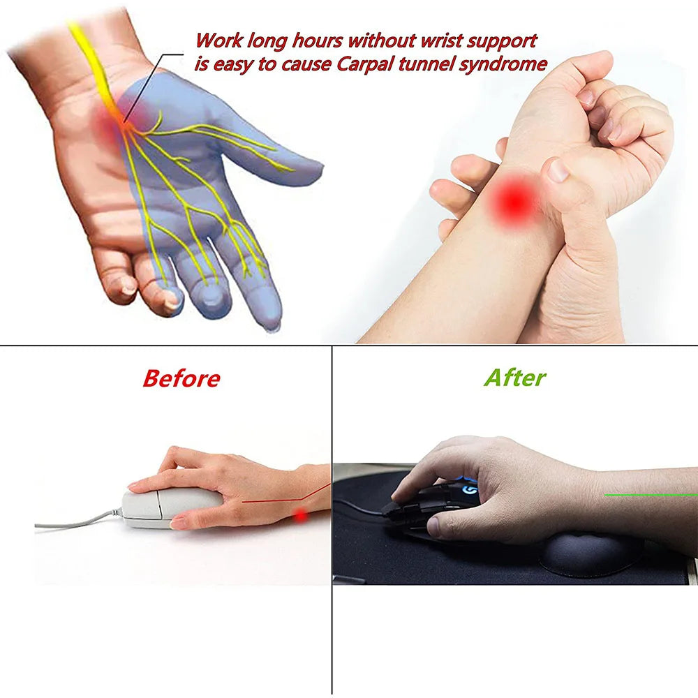 Skorter | Ergonomic Memory Foam Mouse Wrist Rest Pad - Non-Slip Support Cushion with Massaging Holes