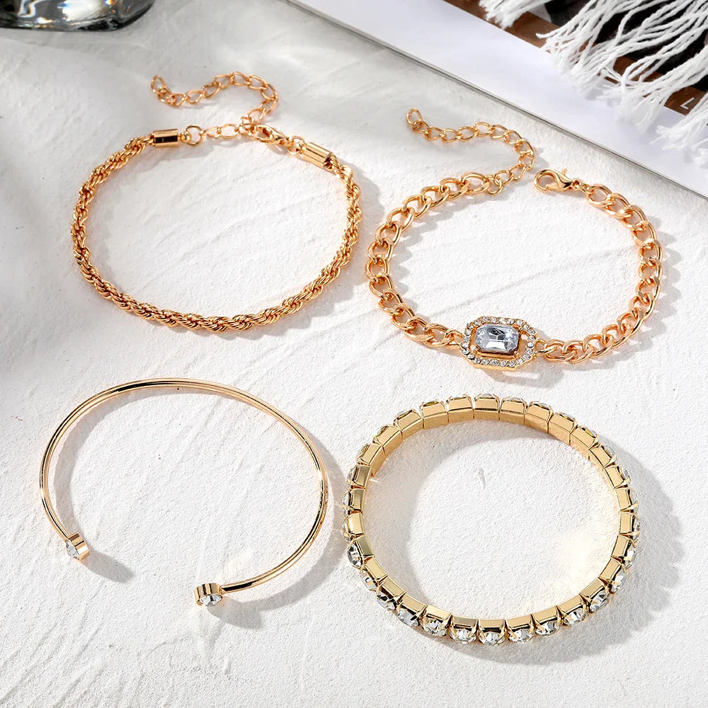 Skorter | Adjustable 4 Piece Chain Bracelets Set