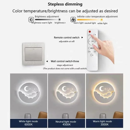 Skorter | Magical LED Wall Lamp – Moon & Stars Night Light