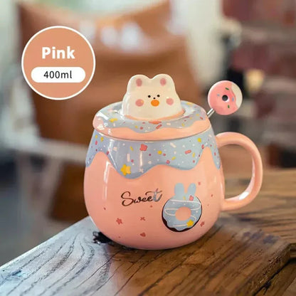 Skorter | Donut Kitten Theme Mug with Lid