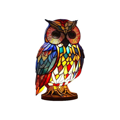 Skorter | 15cm Animal Resin Table Lamp with Stained Glass – Mermaid, Owl, Sea Turtle Design for Home Decor