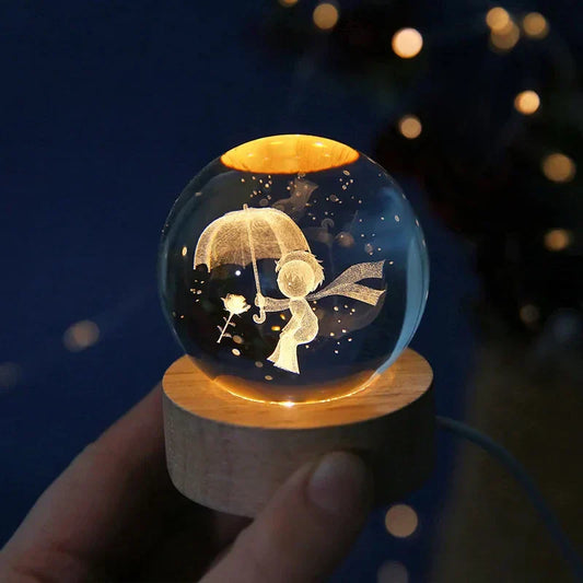 Skorter | LumiCrystal - 3D LED Night Lamp with Star Gallery and Wooden Base