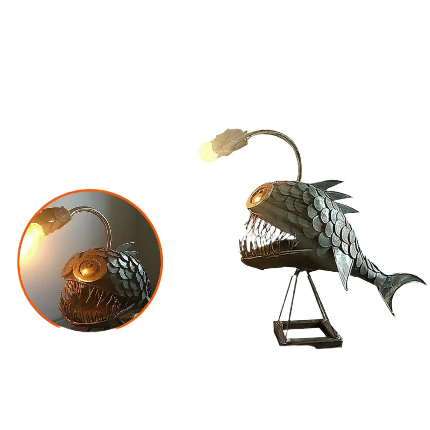 Skorter | Table lamp - RusticFish - Adjustable lighting - Handmade artistic charm