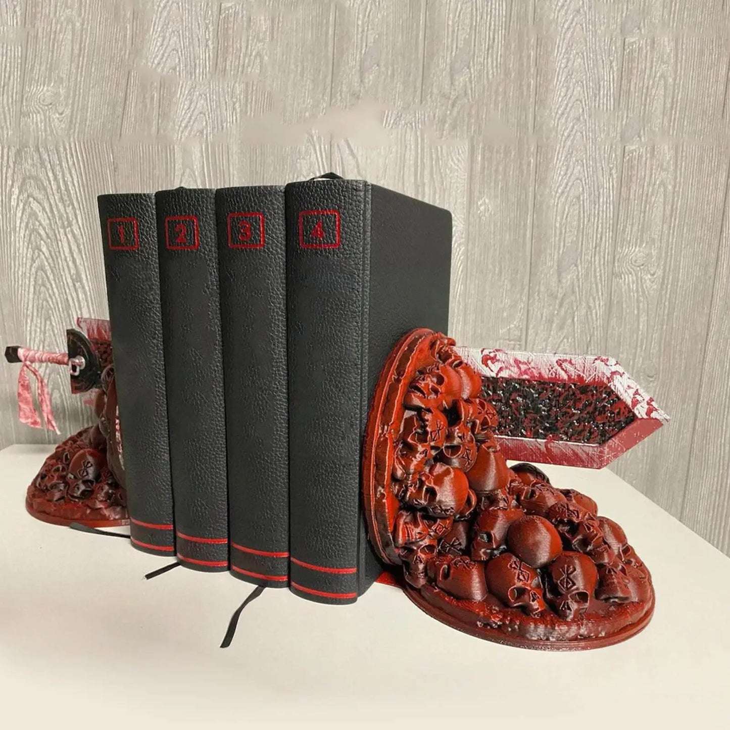 Skorter | Berserk Bookends Angry Bookends Dragon Hunter Resin Craft Study Art Decorative Ornament Home Desk Bookshelf T4z7