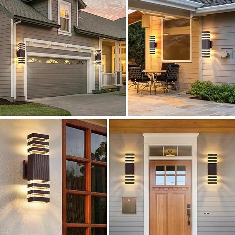 Skorter | LumiBloc LED Outdoor Wall Light – Modern IP65 Up & Down Design with E27 Socket