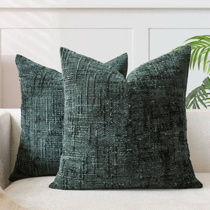 Skorter | Chenille Throw Pillow Cover Bamboo Texture Solid Color