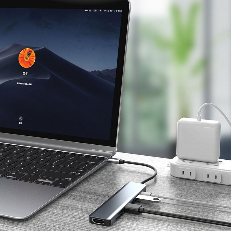 Skorter | Thunderbolt 3 USB-C Hub with HDMI, PD, SD/TF for MacBook Air M1 and iPad Pro