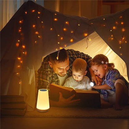 Skorter | 13 Color Changing Night Light RGB Remote Control Touch Dimmable Lamp Portable Table Night Light USB Rechargeable Night Light