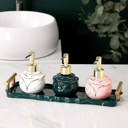 Skorter | Elegant solid marble soap dispenser for the bathroom