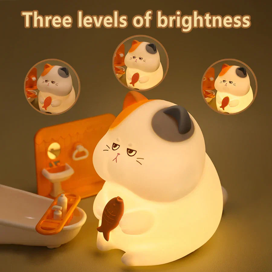 Skorter | Gluttonous Cat Night Light - Fun Silicone Clap Lamp
