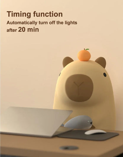 Skorter | Orange Capybara Night Lamp - LED Touch Sensor Lamp
