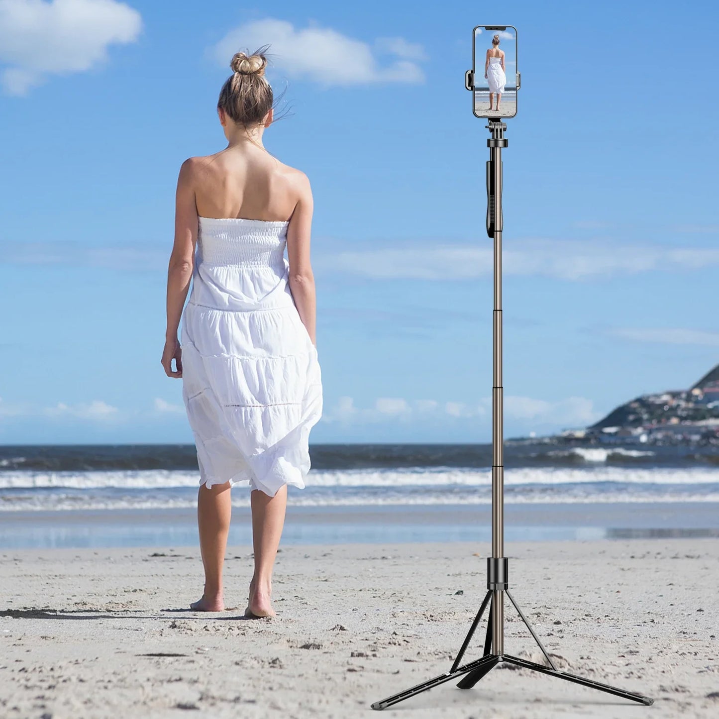 Skorter | All-in-One 60" Cell Phone Selfie Stick Tripod Stand with Integrated Wireless