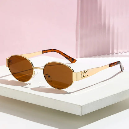 Skorter | Metal Oval Sunglasses Unisex Designer UV400 Fashion Eyewear