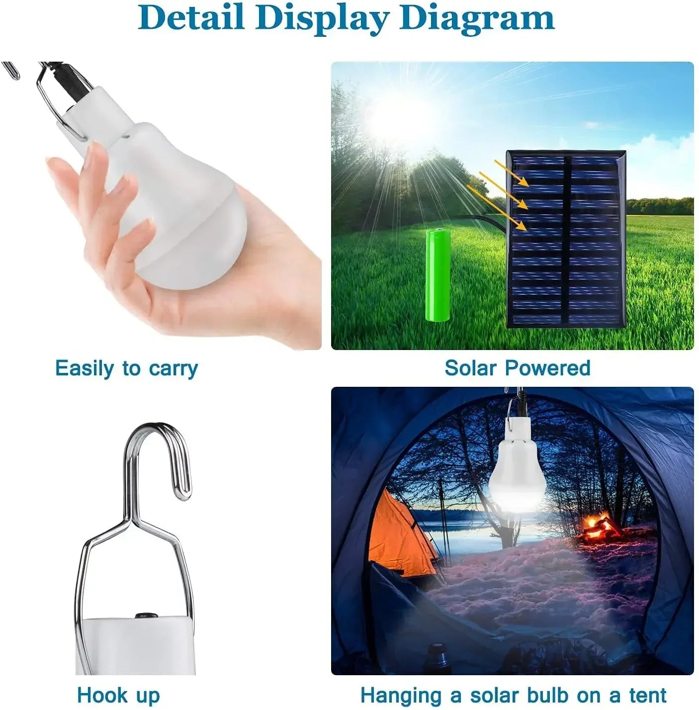 Skorter | Solar lamp with solar panel – Energy-saving LED lamp for indoor and outdoor use