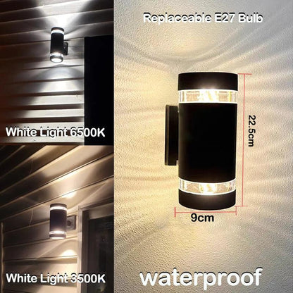 Skorter | LumiBloc LED Outdoor Wall Light – Modern IP65 Up & Down Design with E27 Socket