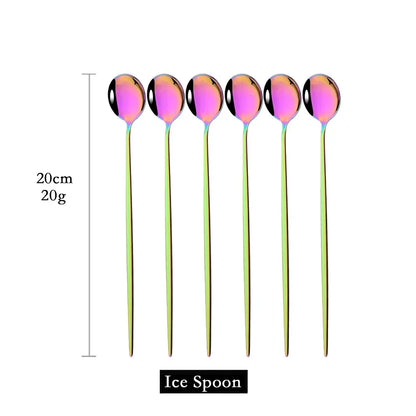 Skorter | Golden 6-piece Long Handle Spoon Set