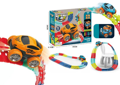 Skorter | FlexiTrack | Flexible Glow-in-the-Dark Racetrack Set for Kids