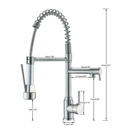 Skorter | FlexiNickel – 360° Swivel Kitchen Mixer Tap
