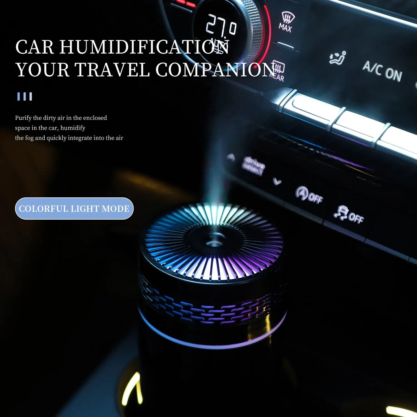 Skorter | 250ML Portable Car Humidifier - USB LED Essential Oil Diffuser