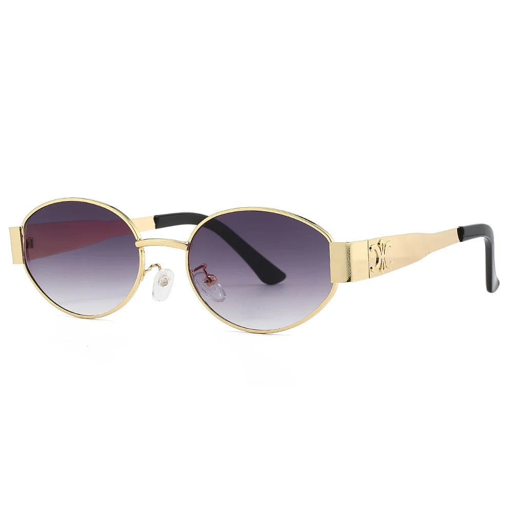 Skorter | Metal Oval Sunglasses Unisex Designer UV400 Fashion Eyewear