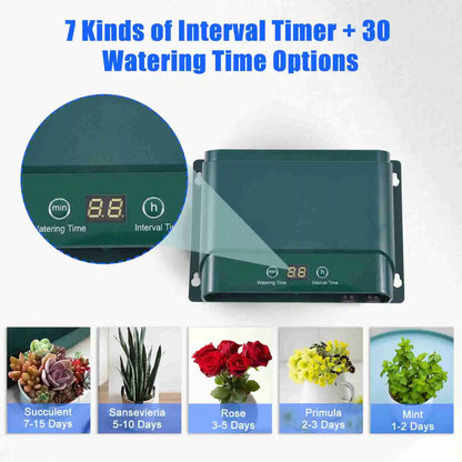 Skorter | Solar Drip Irrigation System Kit Automatic Watering with 30 Modes & 7 Timers – AquaFlow