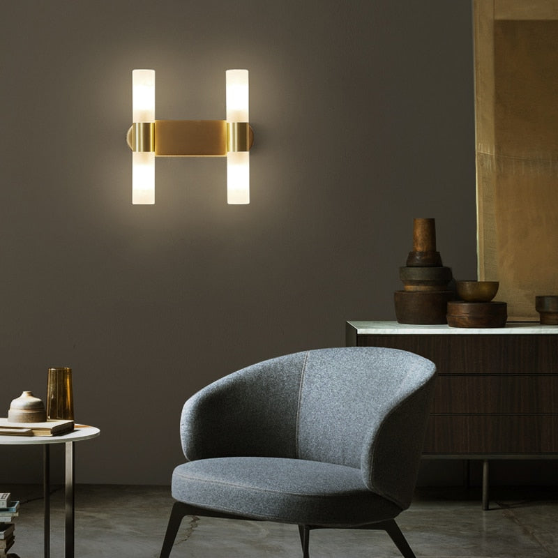 Skorter | EliteLume – Minimalist Gold Wall Lamp with Energy-Efficient LED