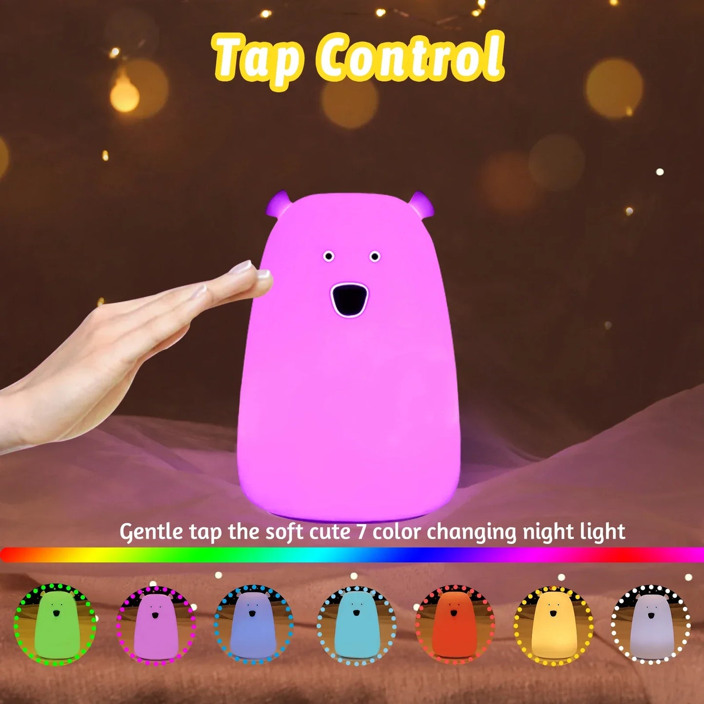 Skorter | Bjørn LED Night Lamp - Touch Sensor Bed Light for Children