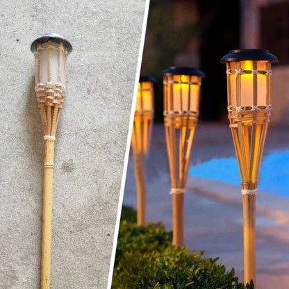 Skorter | Solar Torch 5-Piece Set | Flame Effect LED Garden Lights | Solar Powered | Decorative Light for Outdoors