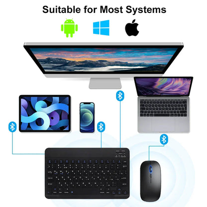 Skorter | 10" Bluetooth Wireless Keyboard and Mouse Set
