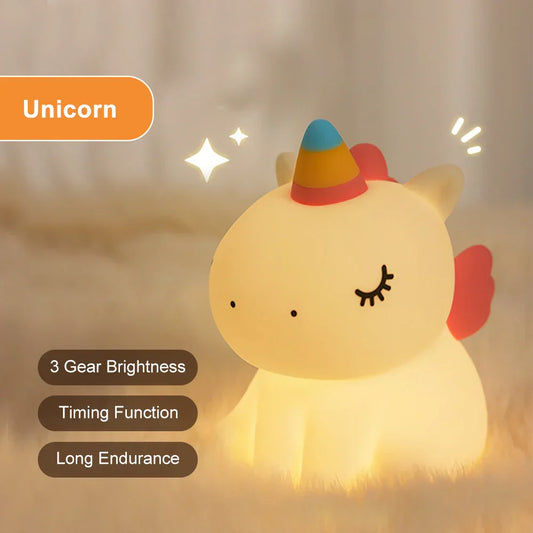 Skorter | Unicorn LED Night Light - USB Rechargeable Silicone Lamp