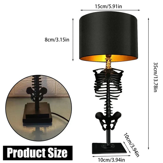 Skorter | Skull Table Lamp Skeleton Horror 3D Statue Creative Party Ornament Prop Halloween Decoration Atmosphere Lamp Night Light