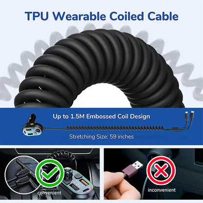 Skorter | Bluetooth 5.0 FM Transmitter Car Kit with 25W PD Fast Charging and Apple Type-C Cable