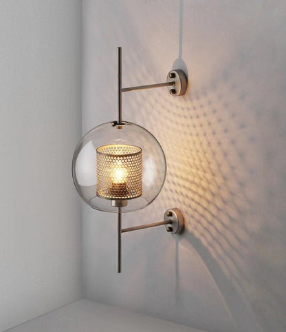 Thatcher - Modern Honeycomb Brass & Glass Wall Sconce