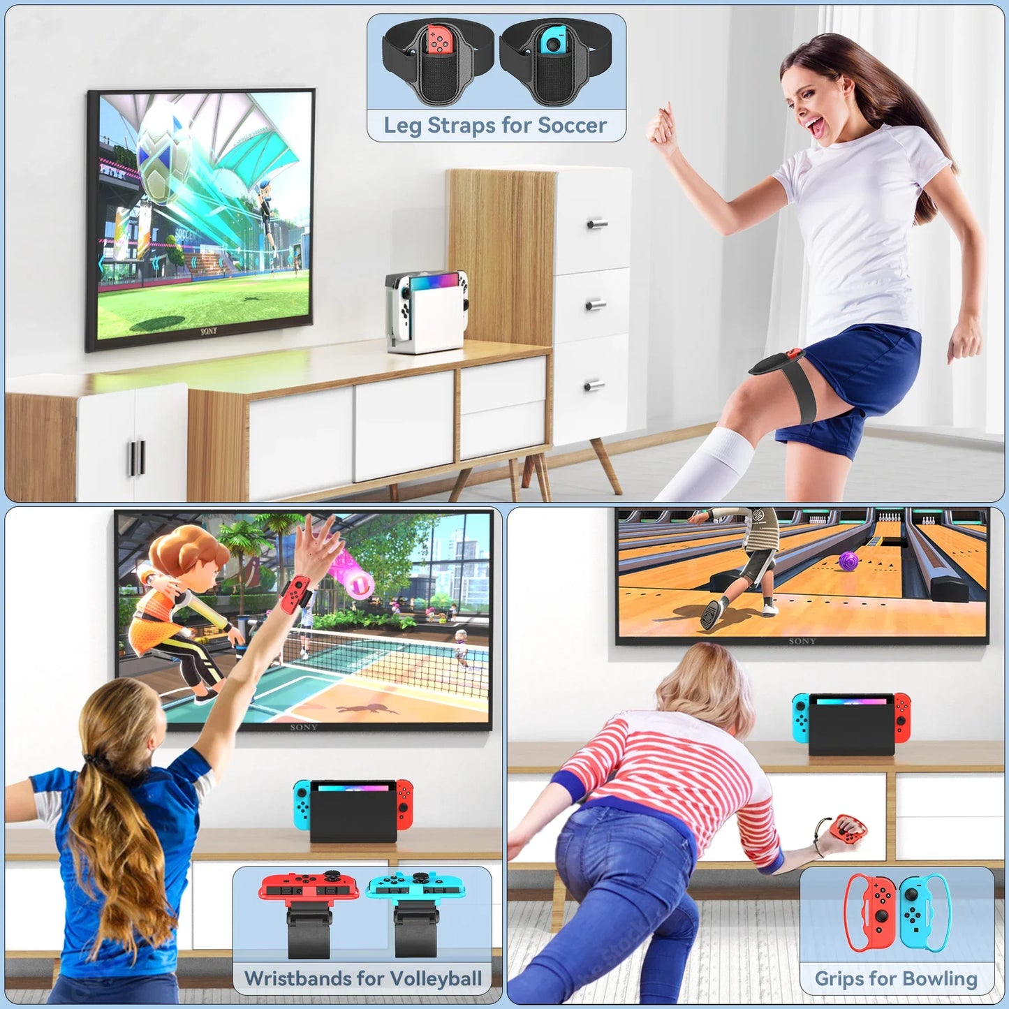 Skorter | All-in-One Sports Game Accessories Kit for Switch/Switch Storage Stand Set