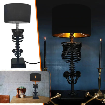 Skorter | Skull Table Lamp Skeleton Horror 3D Statue Creative Party Ornament Prop Halloween Decoration Atmosphere Lamp Night Light
