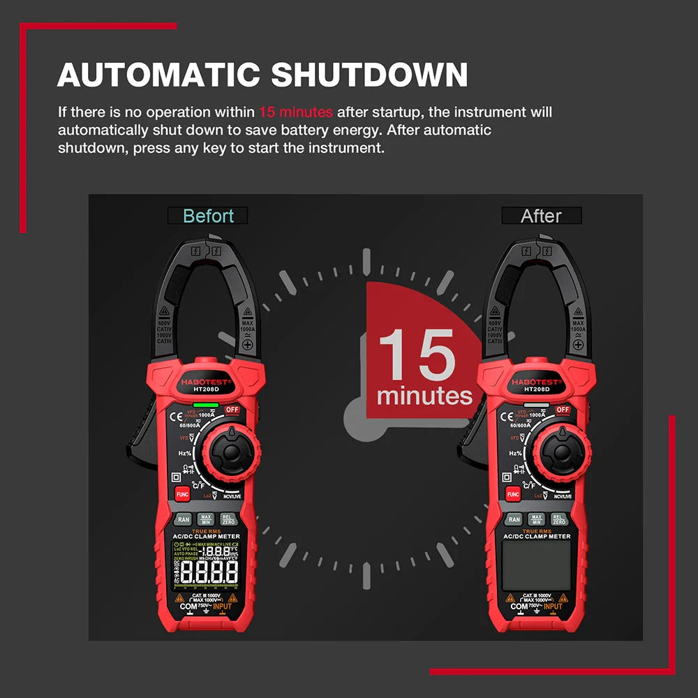 Skorter | HT208A/D True RMS Digital Clamp Meter Multimeter