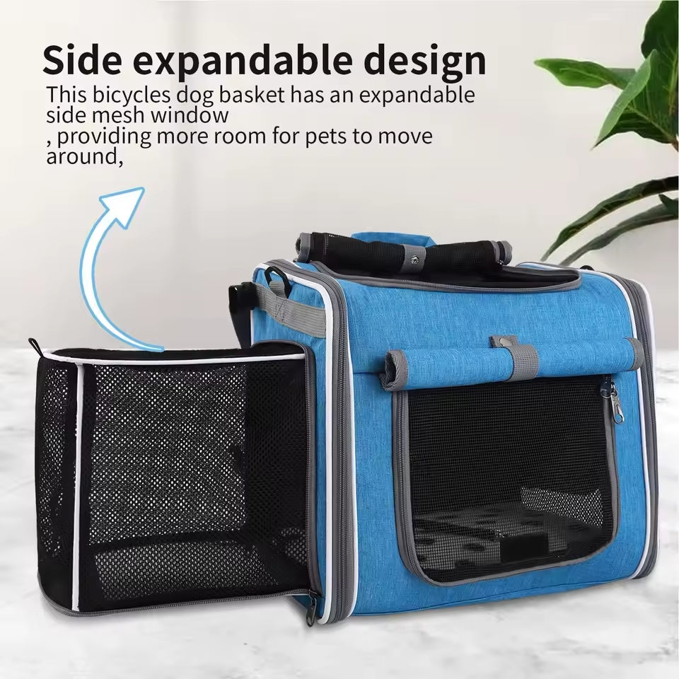 Skorter | Expandable Pet Bike Basket – Comfortable & Safe Bicycle Carrier for Small Dogs and Cats