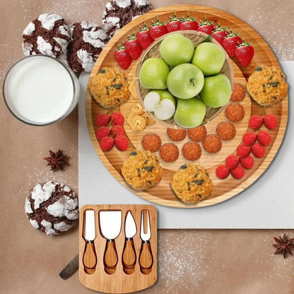 Skorter | CheeseMate – Round Bamboo Cheese Board