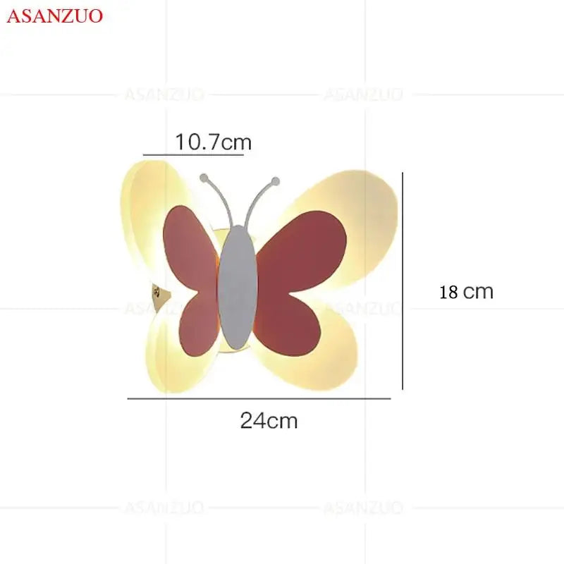 Skorter | ButterflyGlow - Acrylic Butterfly LED Wall Lamp for Children's Room and Bedroom Decor