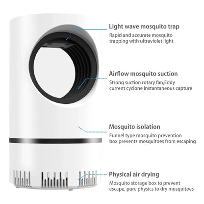 Skorter | New Indoor Electric Mosquito Trap Mosquito Lamp with USB Power and Adapter Suction Fan Outdoor Insect Trap