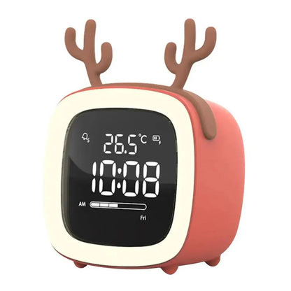 Skorter | Cartoon Bunny LED Alarm Clock with Night Light – Rechargeable, Cute Digital Display for Kids & Bedrooms